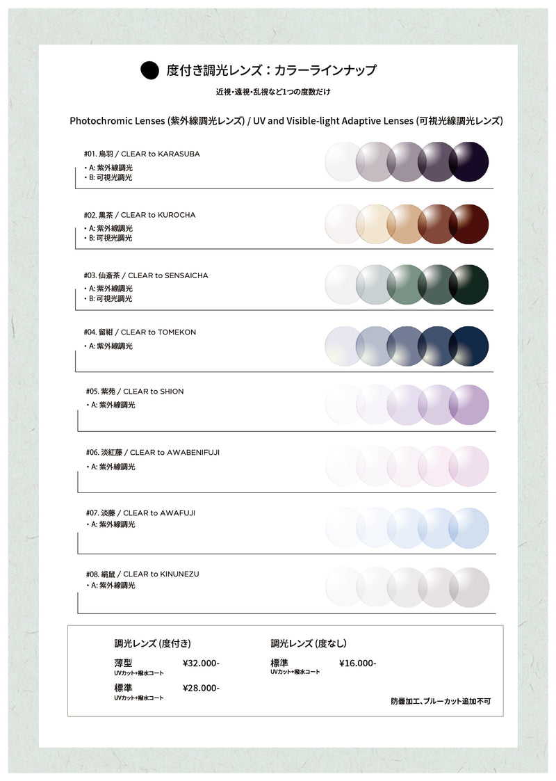 YUGEN #1 GLOSS BLACK × CLEAR to GREY (PHOTOCHROMIC MODEL)