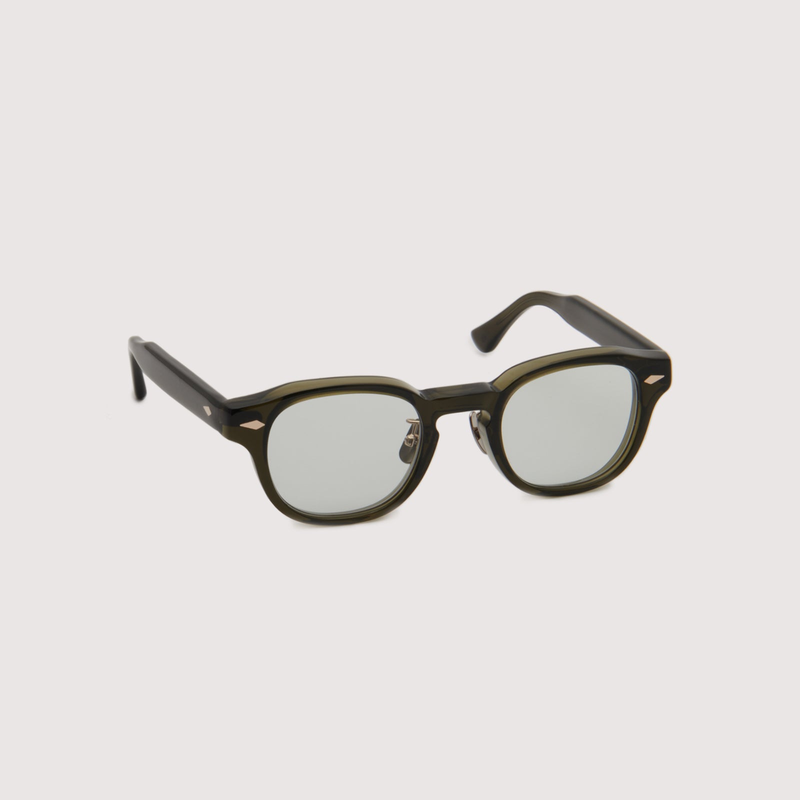 NOCHINO OPTICAL サングラス クリアスモークオリーブ NOCHINO FR #5. CLEAR SMOKE OLIVE × GREY GREEN to D.GREY (調