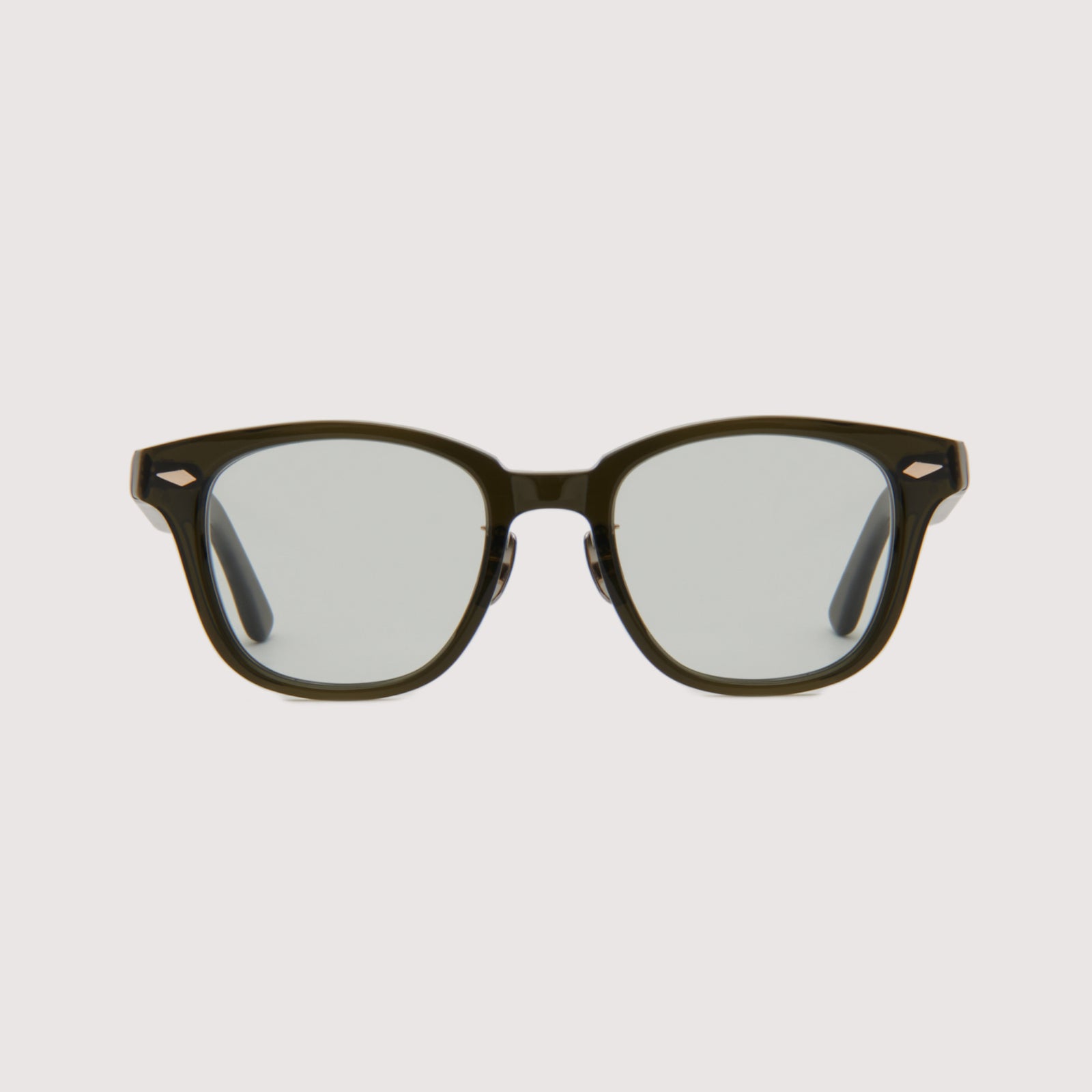 NOCHINO OPTICAL サングラス クリアスモークオリーブ NOCHINO FR #5. CLEAR SMOKE OLIVE × GREY GREEN to D.GREY (調