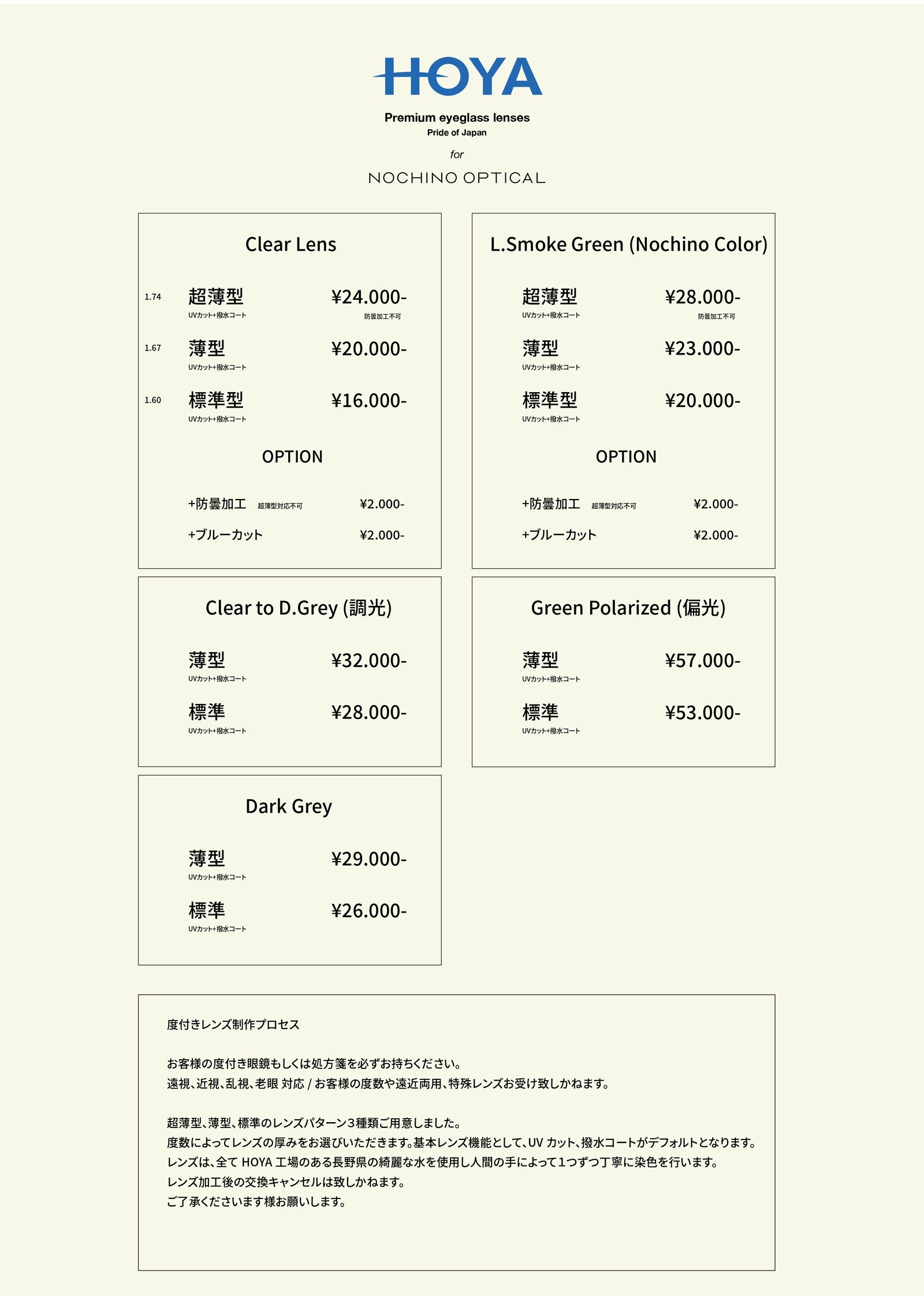 NOCHINO #10. CLEAR × GREY GREEN TO D.GREY(調光レンズ) – NOCHINO
