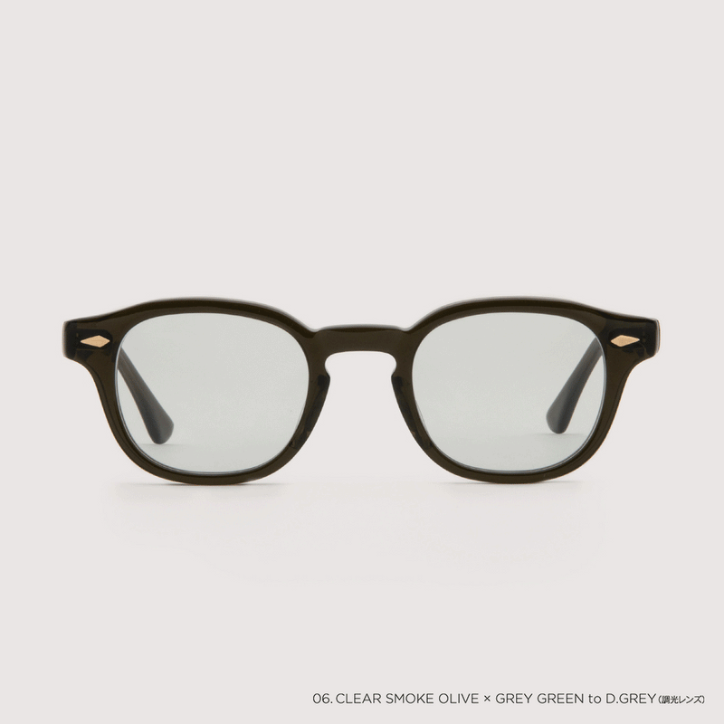ノチノオプティカル NOCHINO 調光モデル GREEN to D.GREY NOCHINO #6. CLEAR SMOKE OLIVE × GREY GREEN to D.GREY (調光